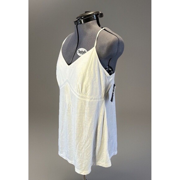 AXCESS LIZ CLAIBORNE Spaghetti Strap Soft White Cami Top Women's Size Large NWT - Picture 2 of 9